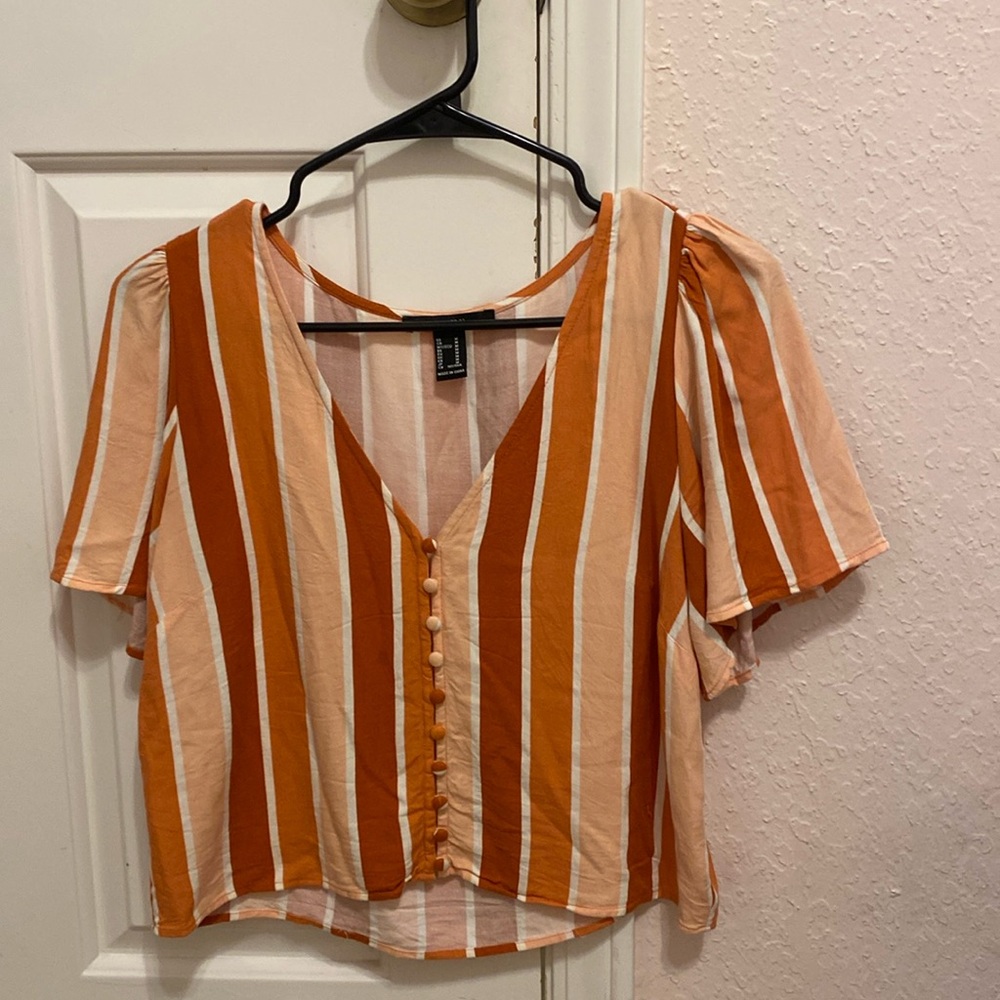 Forever 21 stripped button up top